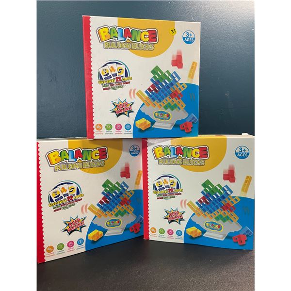 3 Balance Building Blocks/Tetra Tower Toy Play Sets - 48pcs Each - Brand New