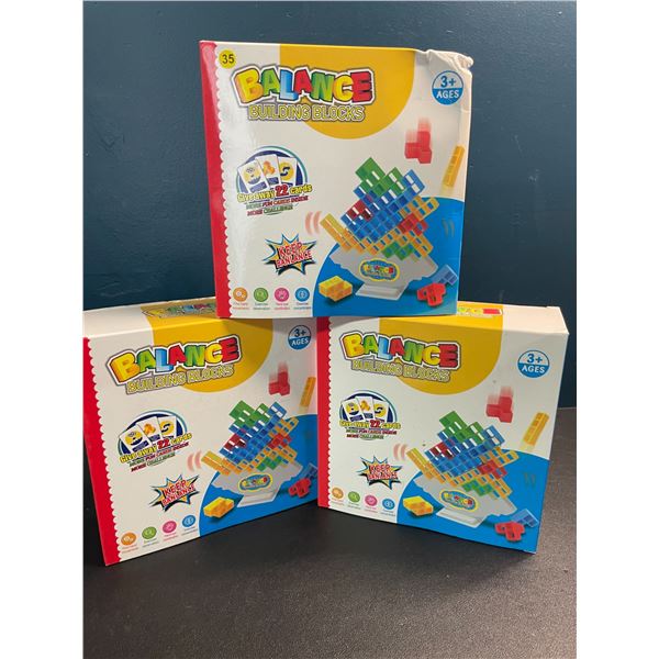 3 Balance Building Blocks/Tetra Tower Toy Play Sets - 48pcs Each - Brand New