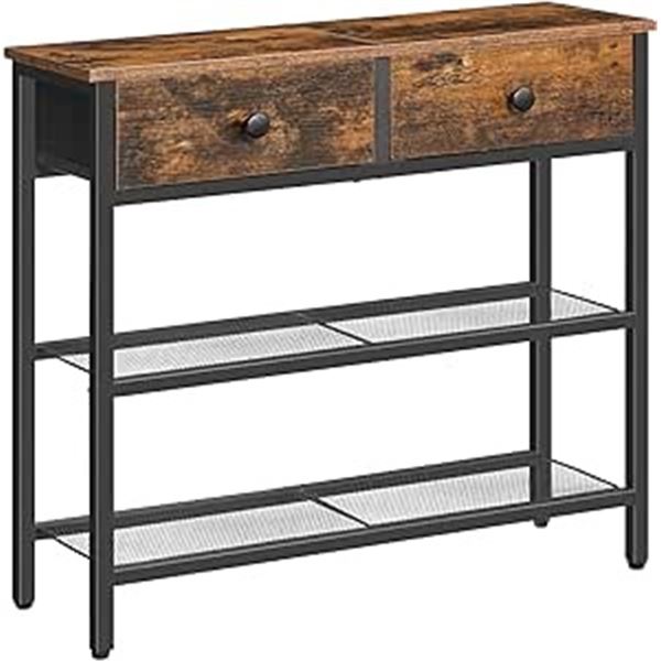 1 Hoobro Narrow Console Table/Entry Table with 2 Drawers & Shelves - 29.5" x 29.5" - Brand New!