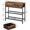 Image 2 : 1 Hoobro Narrow Console Table/Entry Table with 2 Drawers & Shelves - 29.5" x 29.5" - Brand New!