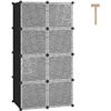 Image 1 : 8-Cube Storage Organizer/Plastic Closet Cabinet Organizer Unit with Doors - Black - Brand New!