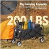 Image 3 : 1 Folding Wagon/Collapsible Folding Wagon Cart with All-Terrain Wheels - Brand New!