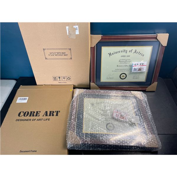 2 CoreArt 11" x 14" Diploma Display Frames - Chocolate/Brown Colour- Brand New