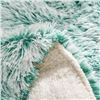 Image 2 : 1 Faux Fur Shaggy Fluffy Comforter Bedding Set - Full/Queen Size - 3PC - Aqua/White Colour