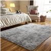 Image 1 : 1 Large Shaggy/Fuzzy Plush Soft Area Rug - 10Ft x 8FT - Light Grey - New