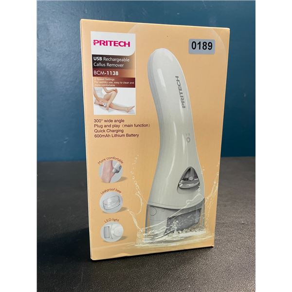 1 Pritech Electric USB-Rechargeable Foot Callus Remover for Dry/Cracked Skin - Brand New