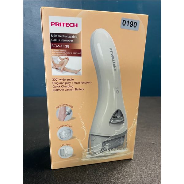 1 Pritech Electric USB-Rechargeable Foot Callus Remover for Dry/Cracked Skin - Brand New
