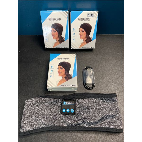 3 Sleep/Sports Headbands - Plays Music/Calls via Bluetooth - Rechargeable - Brand New