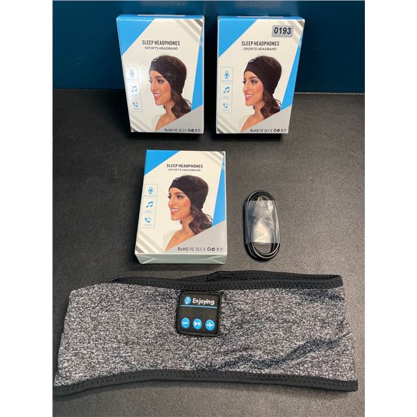 3 Sleep/Sports Headbands - Plays Music/Calls via Bluetooth - Rechargeable - Brand New