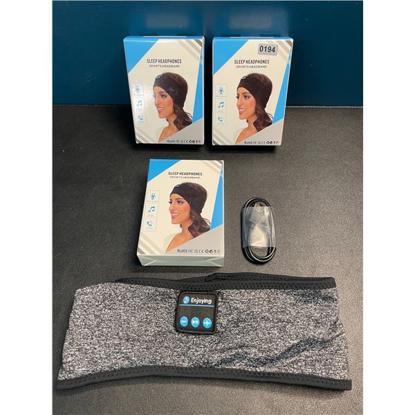 3 Sleep/Sports Headbands - Plays Music/Calls via Bluetooth - Rechargeable - Brand New