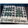 Image 2 : 4 Welcome/Christmas Decor Signs - Double-Sided - 18" x 12" - New