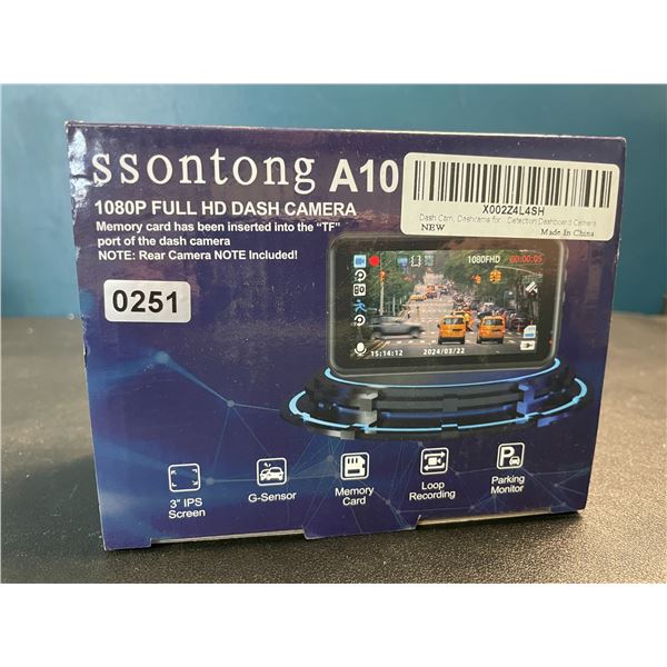 1 3-inch Screen 1080P Full HD Dash Camera - Front Dash Cam - Brand New!