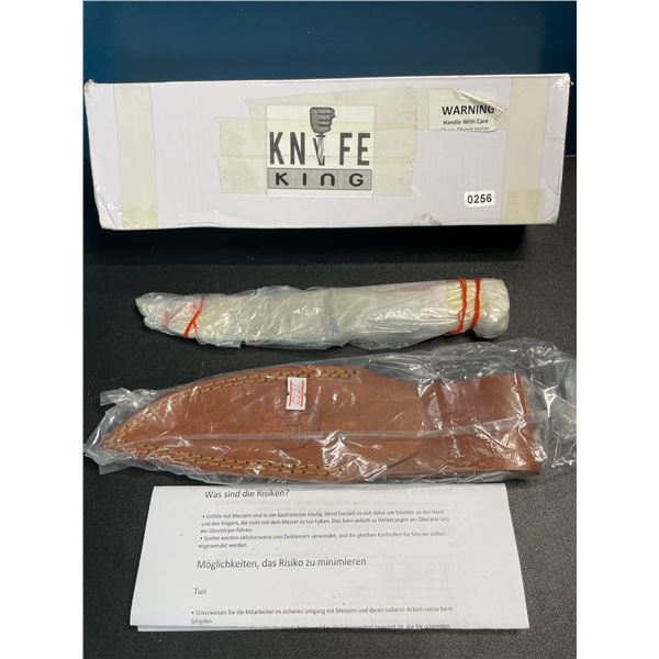 1 Knife King Custom Damascus Handmade Hunting Knife with Sheath - Brand New