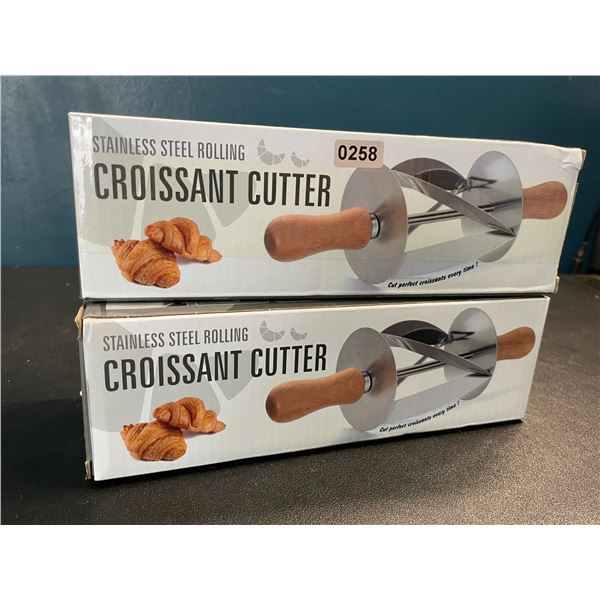 2 Stainless Steel Rolling Croissant Cutters - New