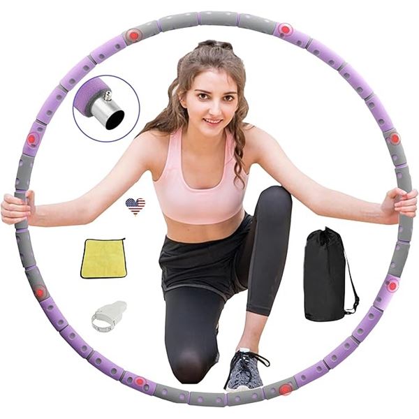 1 Yosky Strong Metal Core Thick Foam Covered Adjustable Weighted Hula Hoop for Exercise - NEW
