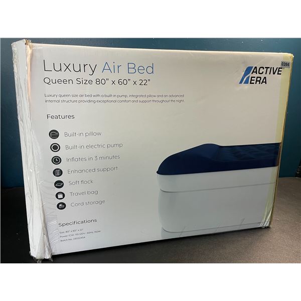 1 ActiveEra Luxury Air Bed - Queen Size (80" x 60" x 22") w/ Built-In Pump - New/Open Box