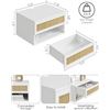 Image 2 : 1 Modern Floating Nightstand with Drawer - White Rattan Design - New