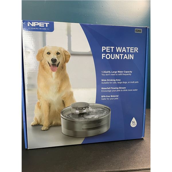 1 Large Size (5L Water Capacity) Automatic Pet Water Fountain - For Dogs/Cats - Brand New!