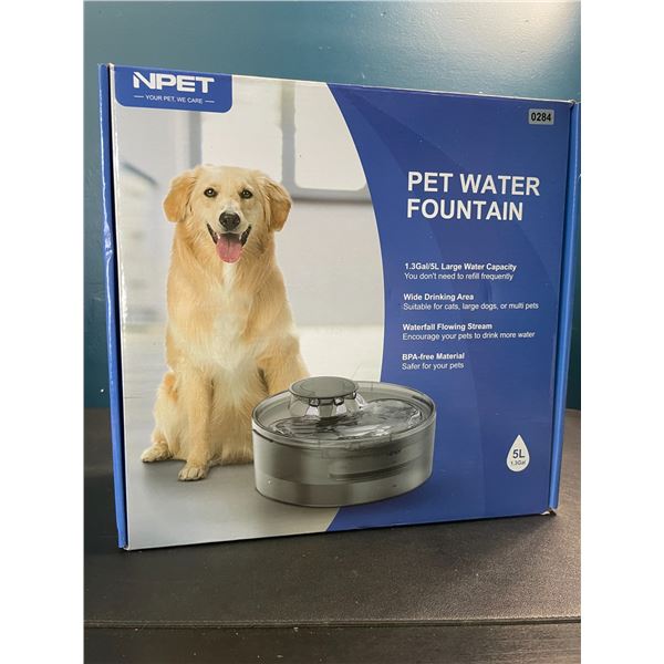 1 Large Size (5L Water Capacity) Automatic Pet Water Fountain - For Dogs/Cats - Brand New!