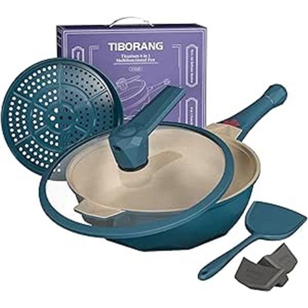 1 Tiborang Titanium Multi-Functional Non-Stick Cooking Pan - 11-Inch - Teal Colour - Brand New!