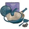 Image 1 : 1 Tiborang Titanium Multi-Functional Non-Stick Cooking Pan - 11-Inch - Teal Colour - Brand New!