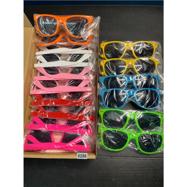Box of 16 Neon Colour Party Sunglasses - New
