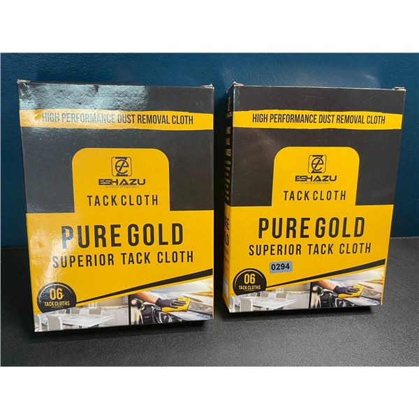 2 Packs of PureGold Superior Tack Cloths - 6 Per Pack - High-Performance Dust Removal Cloths - New