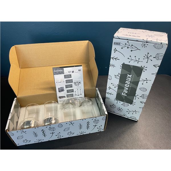 2 Packs of Glass Tealight Candle Holders - 4 Each/8 Total - New