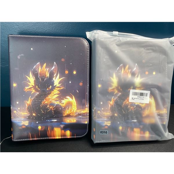 2 Leather Premium Trading Card Storage Binders - Holds 400 Cards - Brand New!