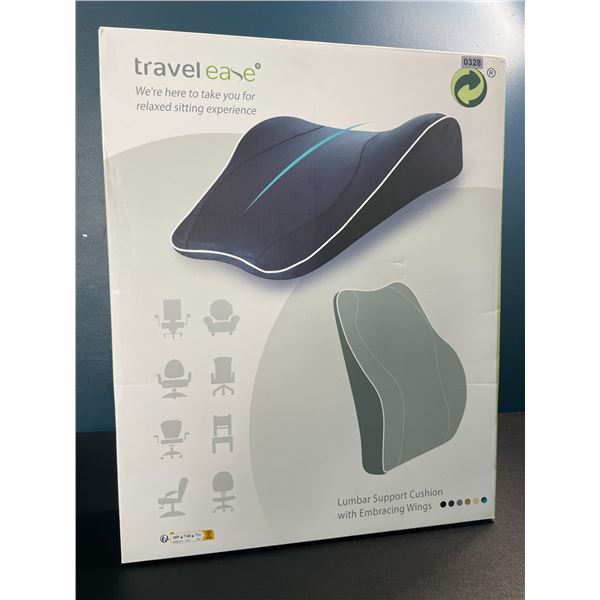 1 TravelEase Ergonomic Lumbar Support Cushion w/ Embracing Wings - New