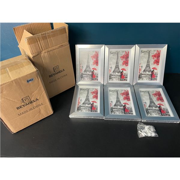 2 Boxes of 4" x 6" Photo Frames - Silver Border - 6 Per Box/12 Total - Brand New