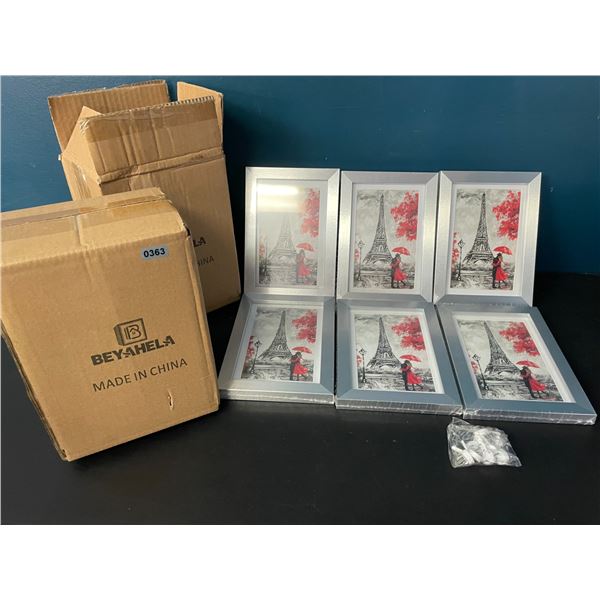 2 Boxes of 4" x 6" Photo Frames - Silver Border - 6 Per Box/12 Total - Brand New