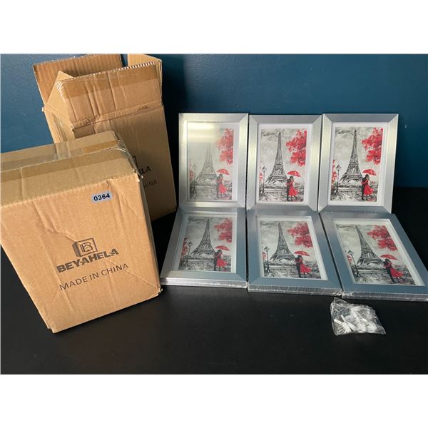 2 Boxes of 4" x 6" Photo Frames - Silver Border - 6 Per Box/12 Total - Brand New