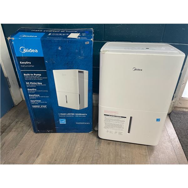 1 Midea 50 Pint EasyDry Dehumidifier with Built-In Pump - (Model: MAD50P1AWS) - Open Box