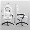 Image 2 : 1 DarkEcho Ergonomic Gaming Chair/Computer Chair w/ footrest & Lumbar Support - White - NEW