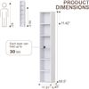Image 2 : 1 Newsendy 6-Tier Open Tall Skinny Bookshelf/Cube Shelf - White - 68.5" H - Brand New!