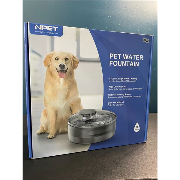 1 Large Size (5L Water Capacity) Automatic Pet Water Fountain - For Dogs/Cats - Brand New!