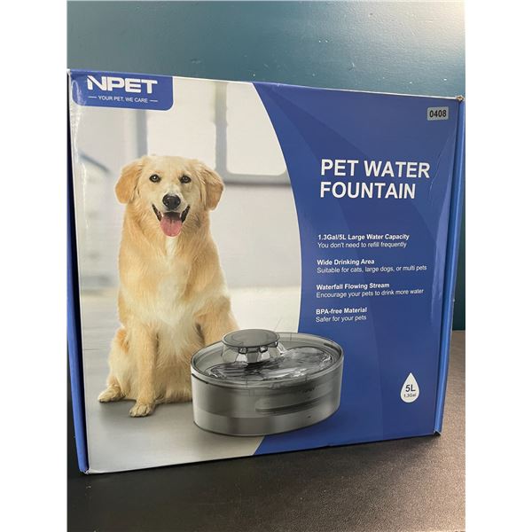1 Large Size (5L Water Capacity) Automatic Pet Water Fountain - For Dogs/Cats - Brand New!