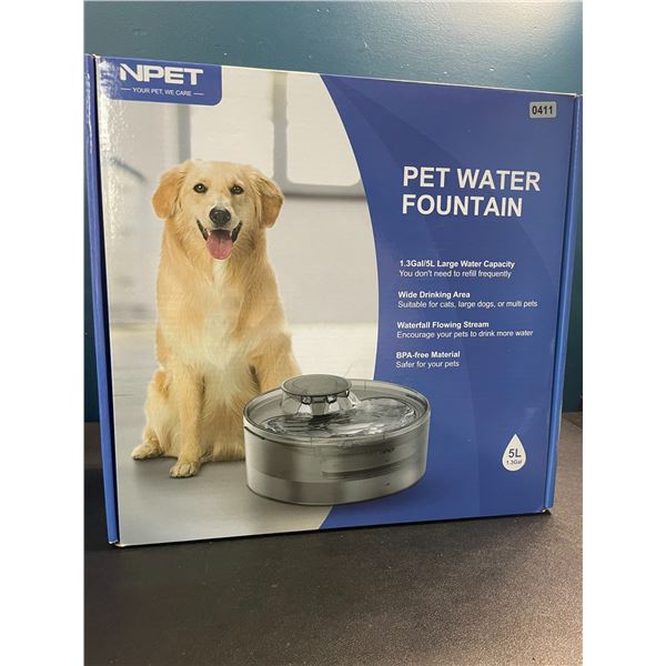1 Large Size (5L Water Capacity) Automatic Pet Water Fountain - For Dogs/Cats - Brand New!