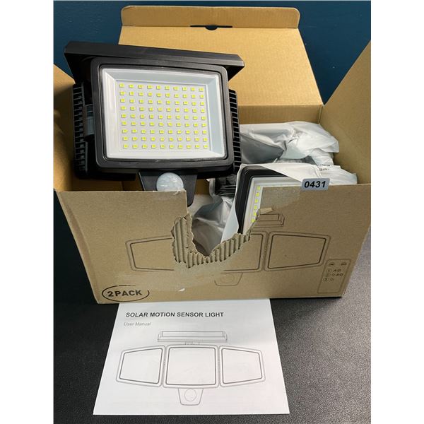 Box of Solar Motion Sensor Lights - 2-Pack - Brand New (Damaged Box)