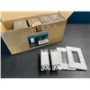 Image 1 : 1 Box of 3-Way Rocker Light Switches w/ Screwless Wall Plates - 10 Pack - Open Box