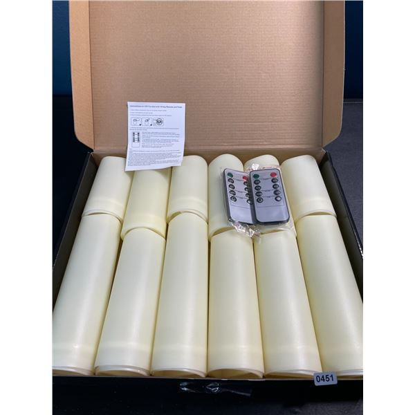 12PC Flameless Candle Set with Remote Control - New