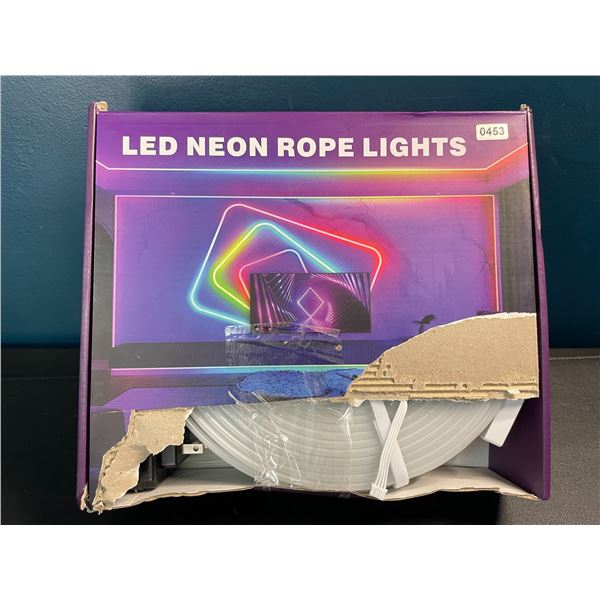 1 LED Flexible RGB Neon Rope Light Kit - Long 120Ft Length w/ App Control - New (Dmg Box)