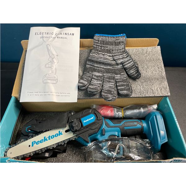 1 Peektook Cordless Electric Mini Chainsaw Set - 6inch, 21V Battery Powered - Brand New!