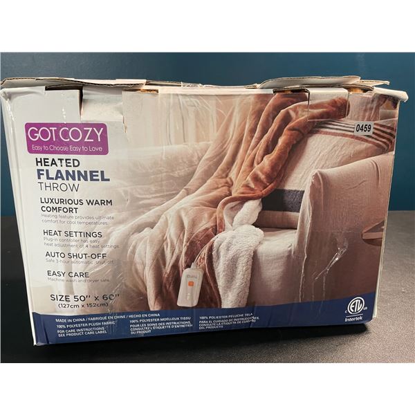 1 Heated Flannel Throw Blanket - 50" x 60" - Open Box