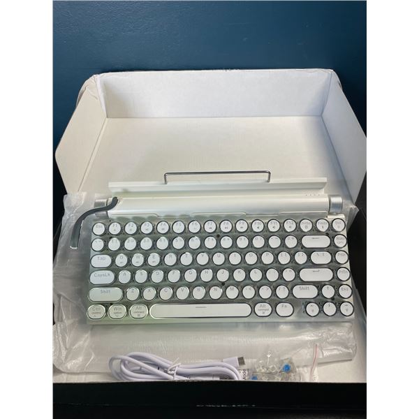 1 Retro Mechanical Hotswappable Bluetooth Keyboard - White