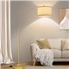 Image 1 : 1 Luvkczc Arc Floor Lamp for Living Rooms - New - 71" Height - Gold/Linen Colour