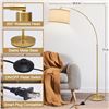 Image 2 : 1 Luvkczc Arc Floor Lamp for Living Rooms - New - 71" Height - Gold/Linen Colour