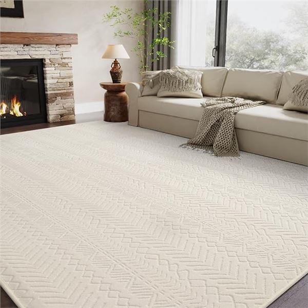 1 Large Boho Area Rug - 6FT x 9FT - For Living Room/Bedroom w/ Non-Slip Backing - BRAND NEW!