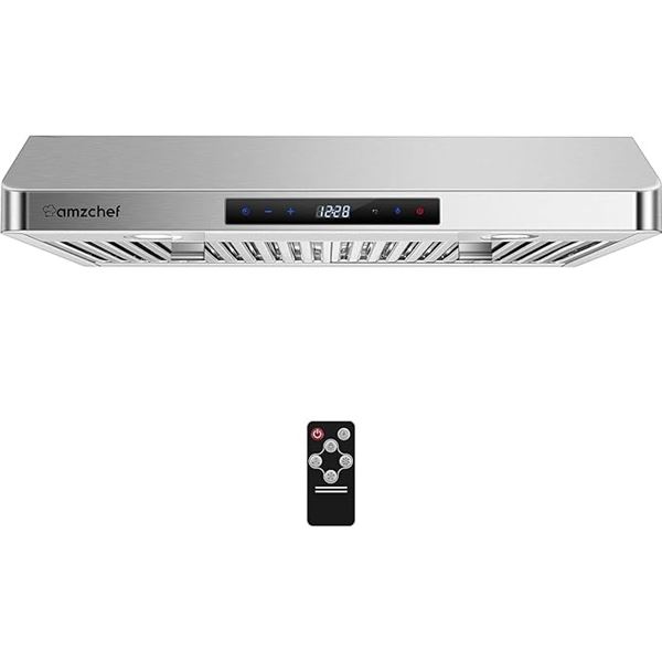 1 Amzchef Under Cabinet Range Hood - 30inch - Stainless Steel Kitchen Stove Vent Hood - Open Box